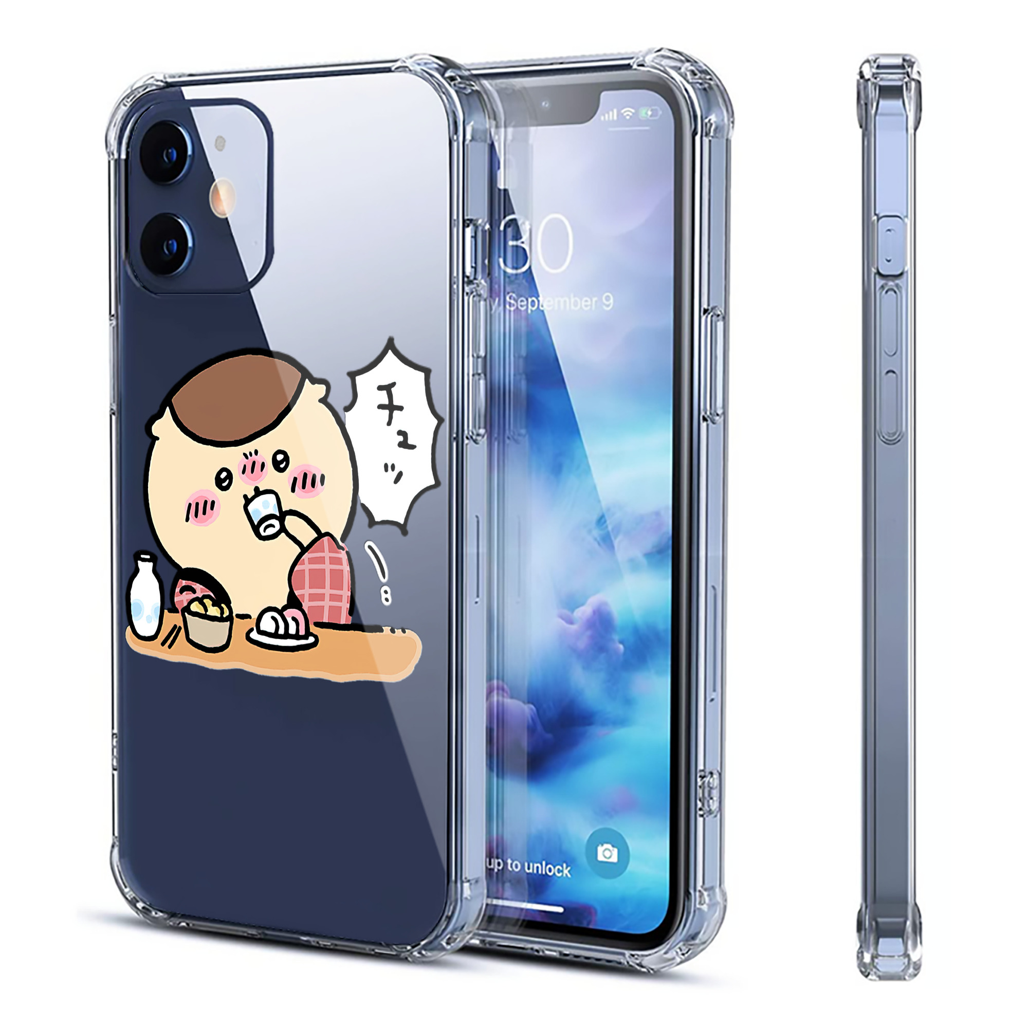 （画像用） ちいかわ くりまんじゅう Chii-kawa kuri manjū 【iPhone 12シリーズ対応】透明スマホケース（クリアソフトケース）